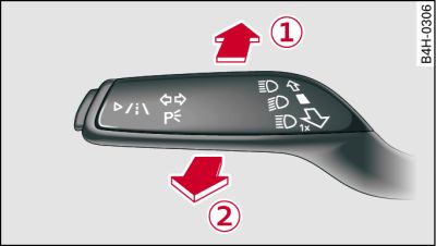 Turn signal and main beam lever: Switching main beam assist on/off